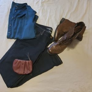 Dark Green Silky Button Down